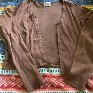 brown cardigan